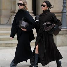 Milena Karl and Isabelle Hartmann seen walking in chic winter coats. 