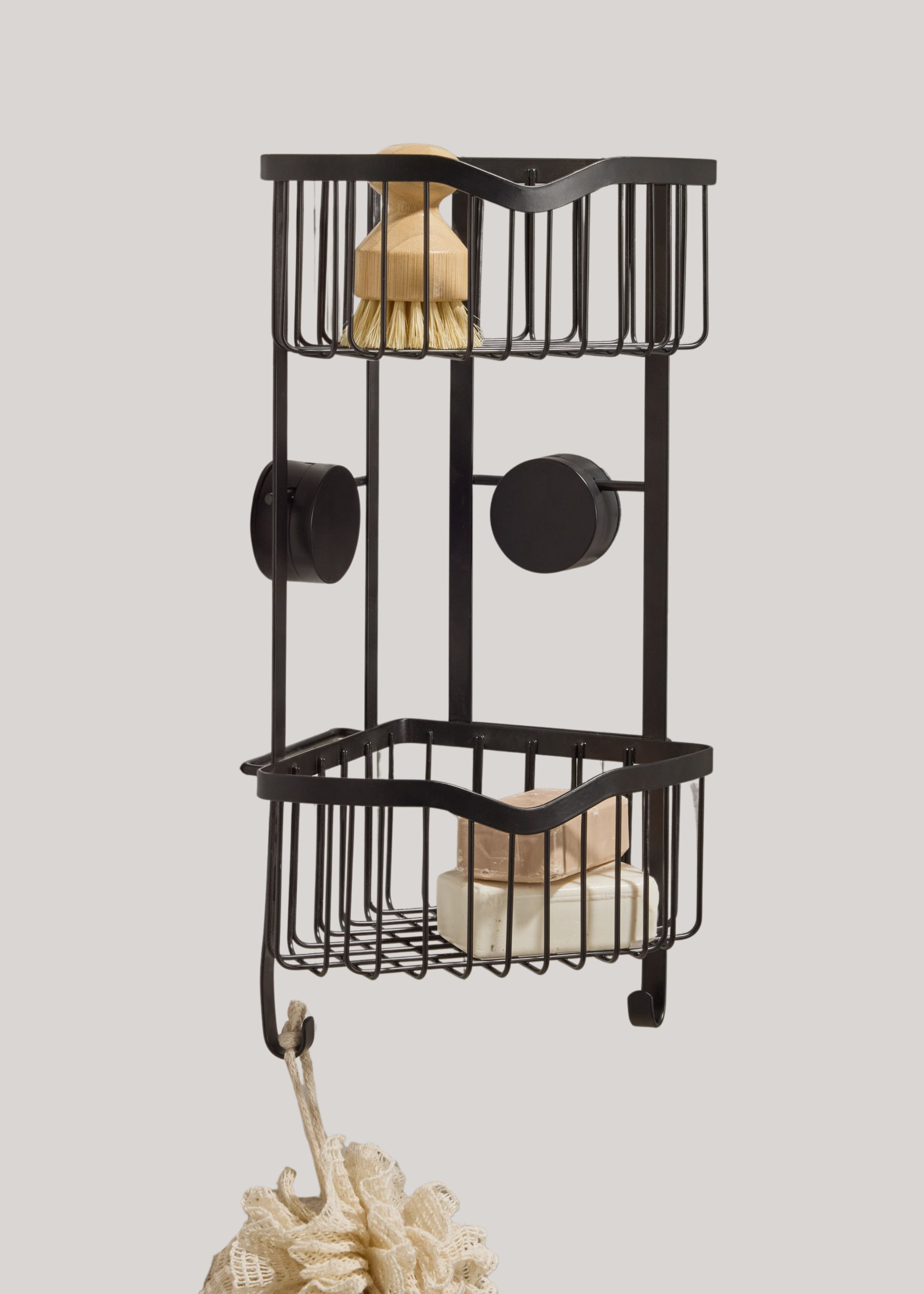 Black Suction Corner Shower Caddy