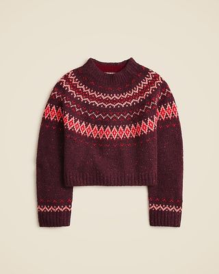 Fair Isle Wide-Mockneck Sweater