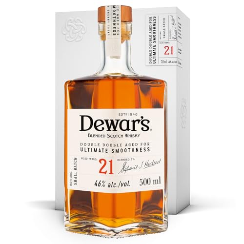 Dewar's Double Double 21 Year Old Blended Scotch Whisky, 46% Abv, 50cl, With Gift Box, Finished in Oloroso Sherry Casks, 500ml