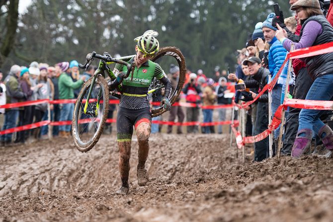 Kaitie Keough makes use of her running skills in slippery conditions
