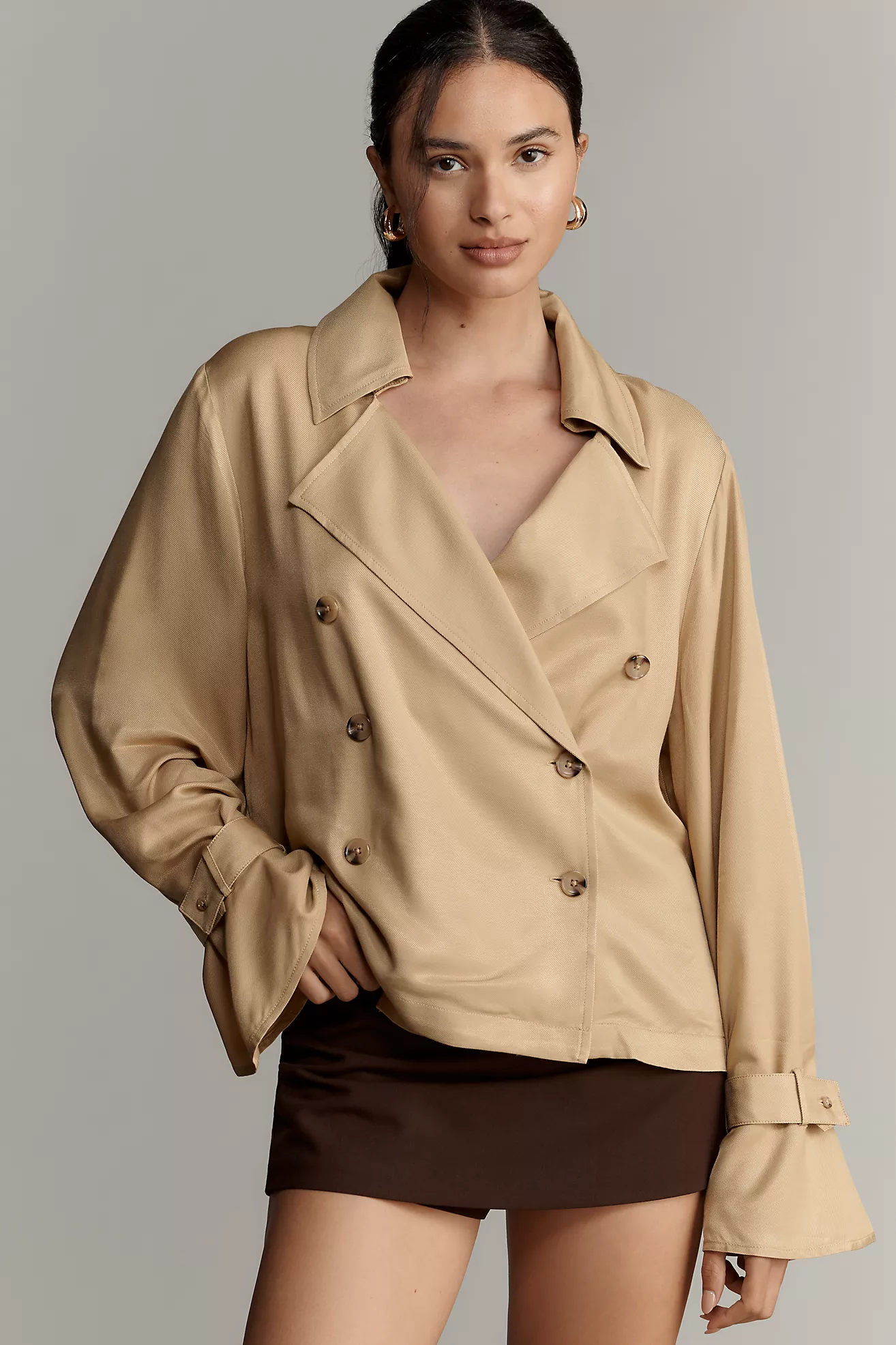 Maeve Silky Trench Blouse