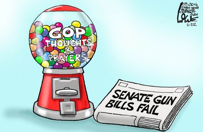 Political cartoon U.S. Senate gun bill