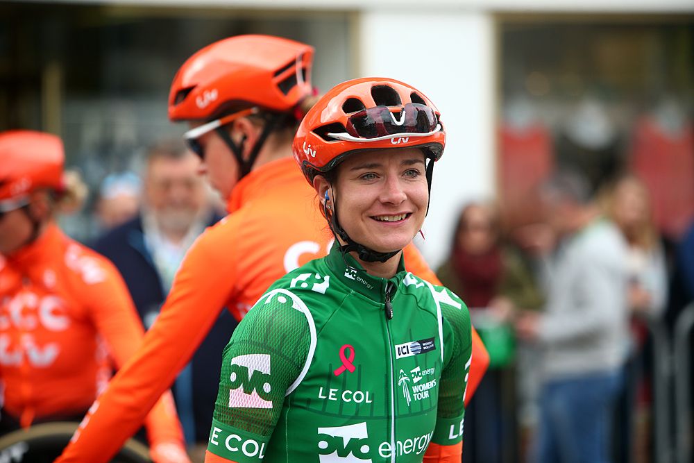 Overnight race leader Marianne Vos (CCC-Liv) ahead of stage 3 at the OVO Energy Women's Tour