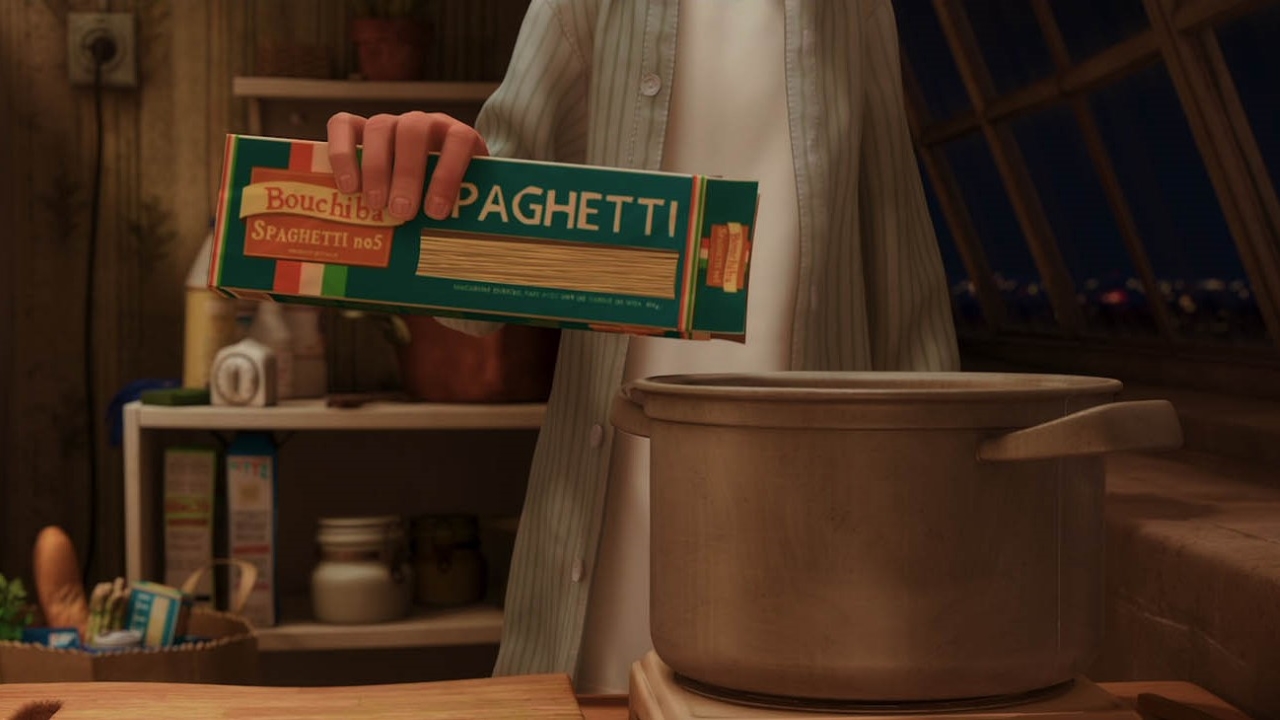 box of spaghetti in Pixar's Ratatouille