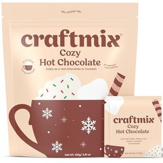 Craftmix Cozy Hot Chocolate Mix - 12 Individual Hot Cocoa Packets - Instant Hot Chocolate Drink - Made With Real Cocoa - Vegan, Low-Carb, Low-Sugar, Dairy-Free, Gluten-Free