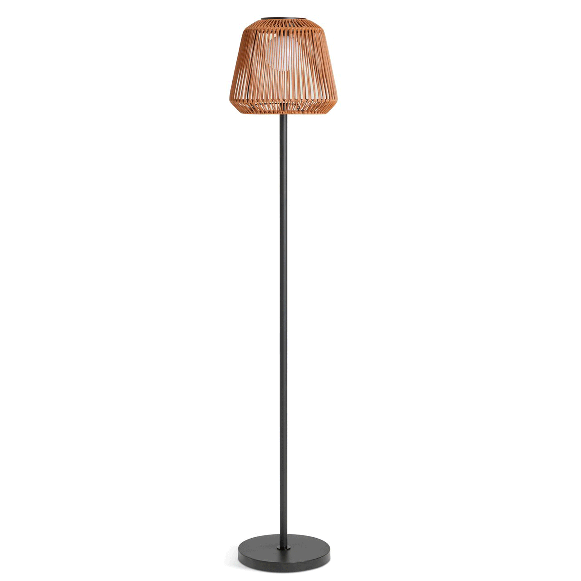 Rattan outdoor floor lamp