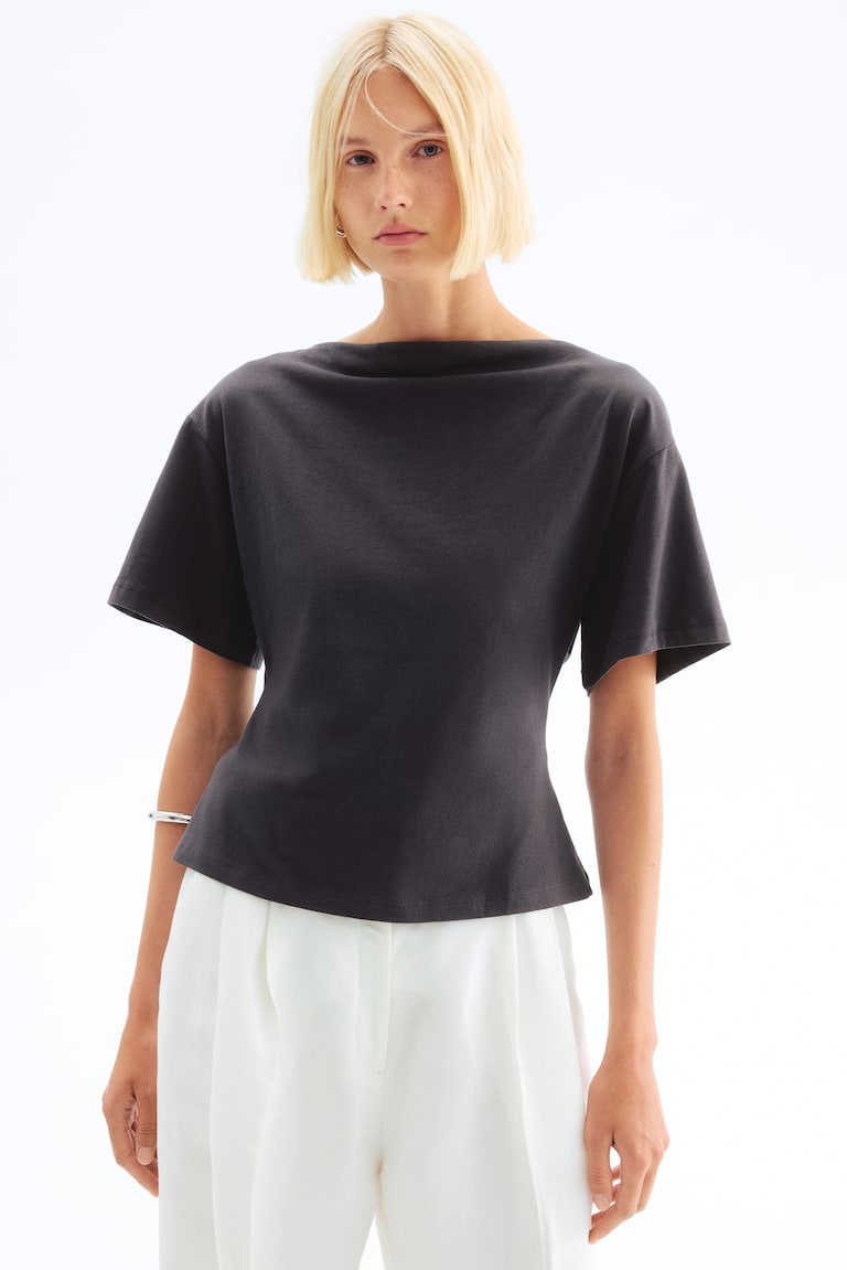 Boat-Neck Cotton Top