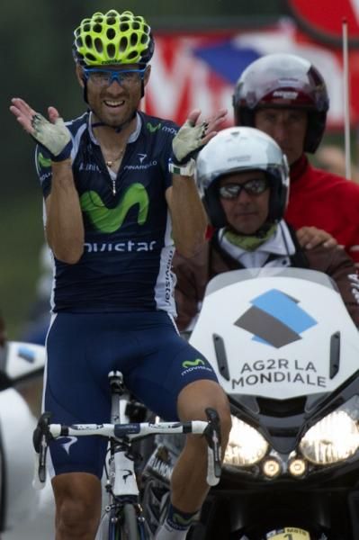 Alejandro Valverde (Movistar) is delighted to have held off his chasers