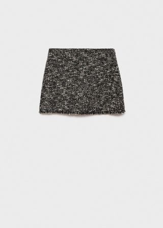 Tweed Mini-Skirt With Frayed Hem - Women | Mango Usa