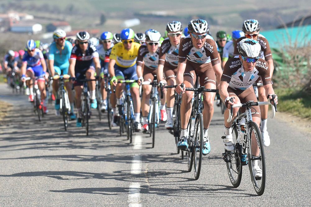 Ag2r lead the bunch.