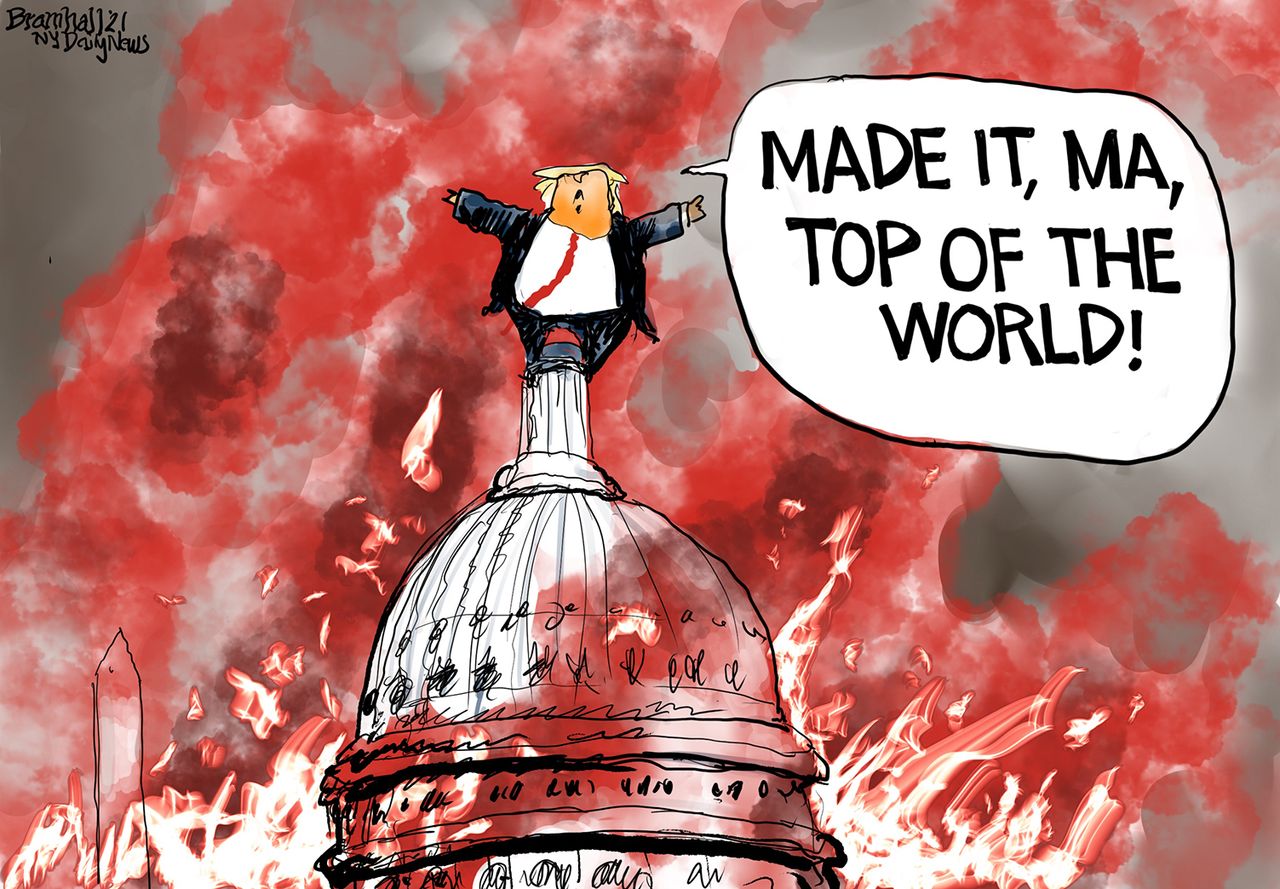Political Cartoon Riot 7 scathing cartoons about Trump's Capitol riot | The Week