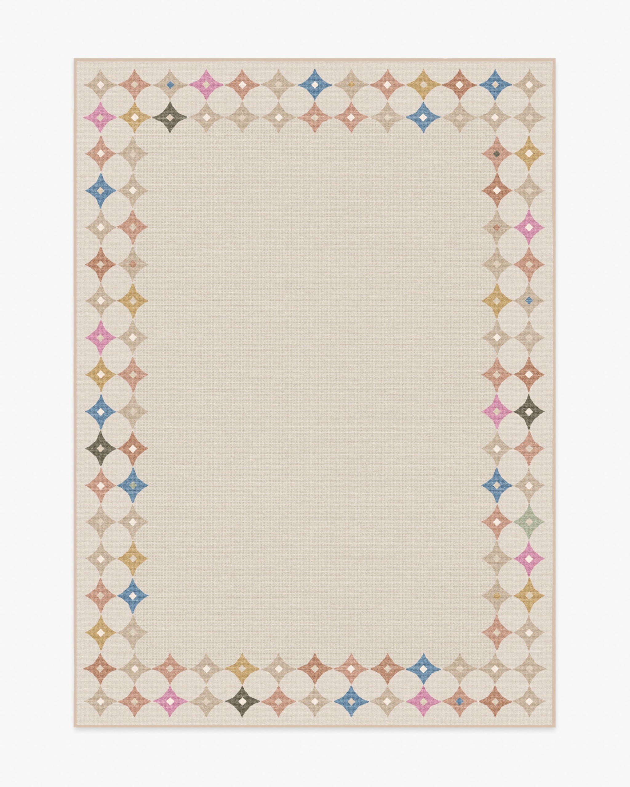 Marquise Border Natural Rug by Jonathan Adler
