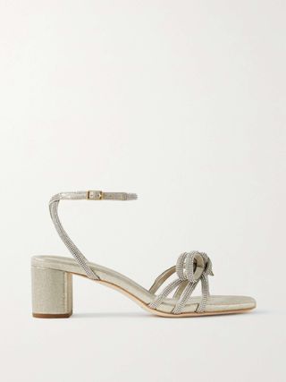 + Net Sustain Mikel Crystal-Embellished Metallic Suede Sandals