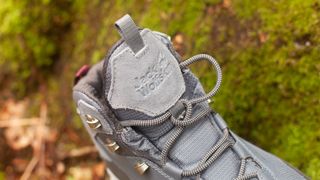 Jack Wolfskin Wilderness Lite hiking boot close up of laces and tongue