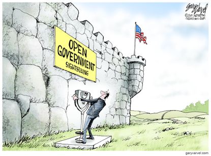 Political cartoon U.S. government transparency
