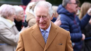 King Charles III attends the Christmas Day service at St Mary Magdalene Church on December 25