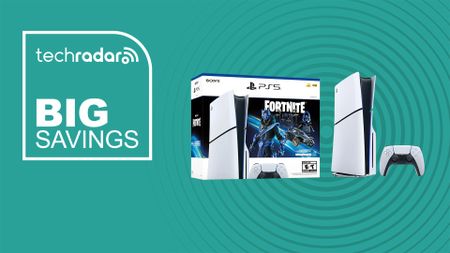 An image reading 'Big Savings' featuring the PlayStation 5 Disc Edition – Fortnite Cobalt Star Bundle.