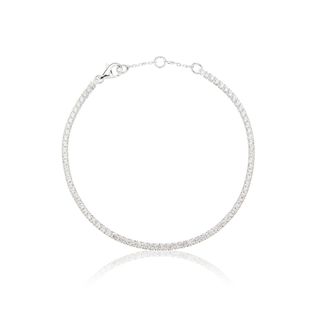 Silver Diamond Style Tennis Bracelet - Default Title