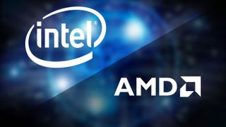 Intel and AMD logos