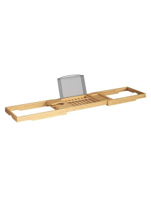 Home-Complete Bamboo Bathtub Tray Wood Caddy