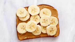 Banana and nut butter on toast