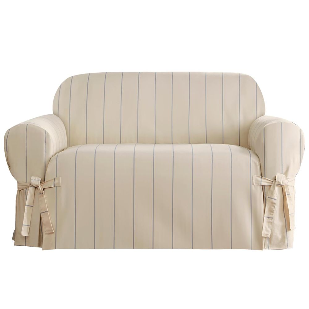 SureFit Heavyweight Cotton Duck Loveseat Slipcover