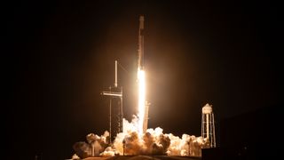 A SpaceX Dragon cargo capsule launches atop a Falcon 9 rocket on Nov. 9, 2023, starting the CRS-29 resupply mission to the International Space Station.