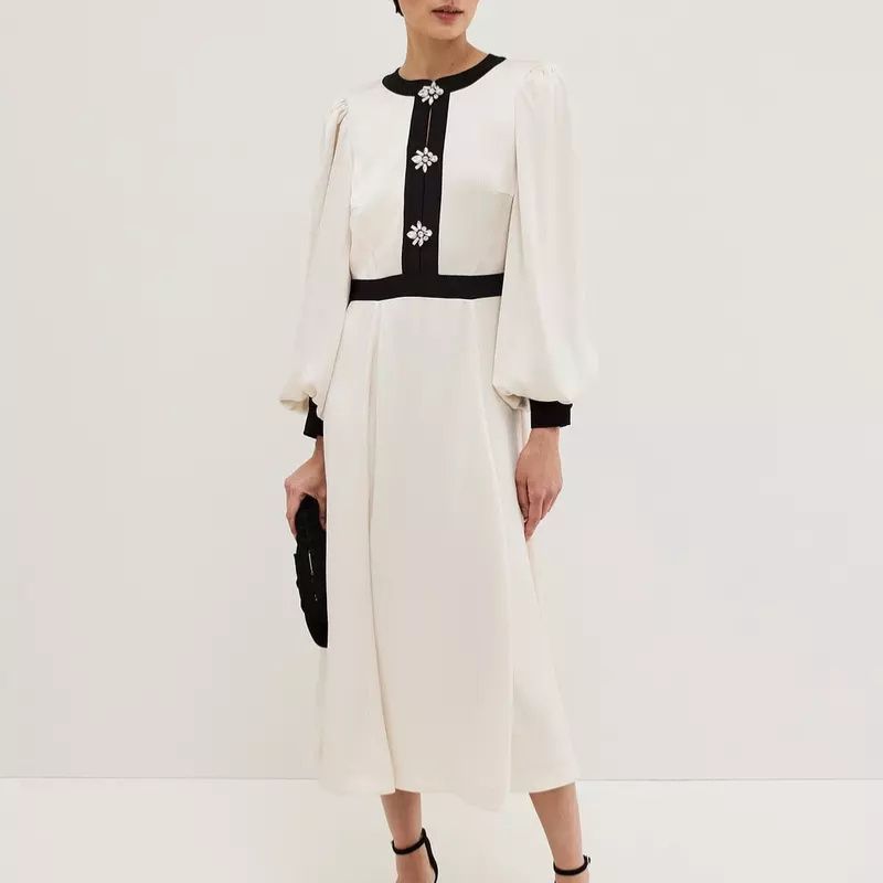 Phase Eight, Elizabeth Embellished Puff Sleeve Midi Dress