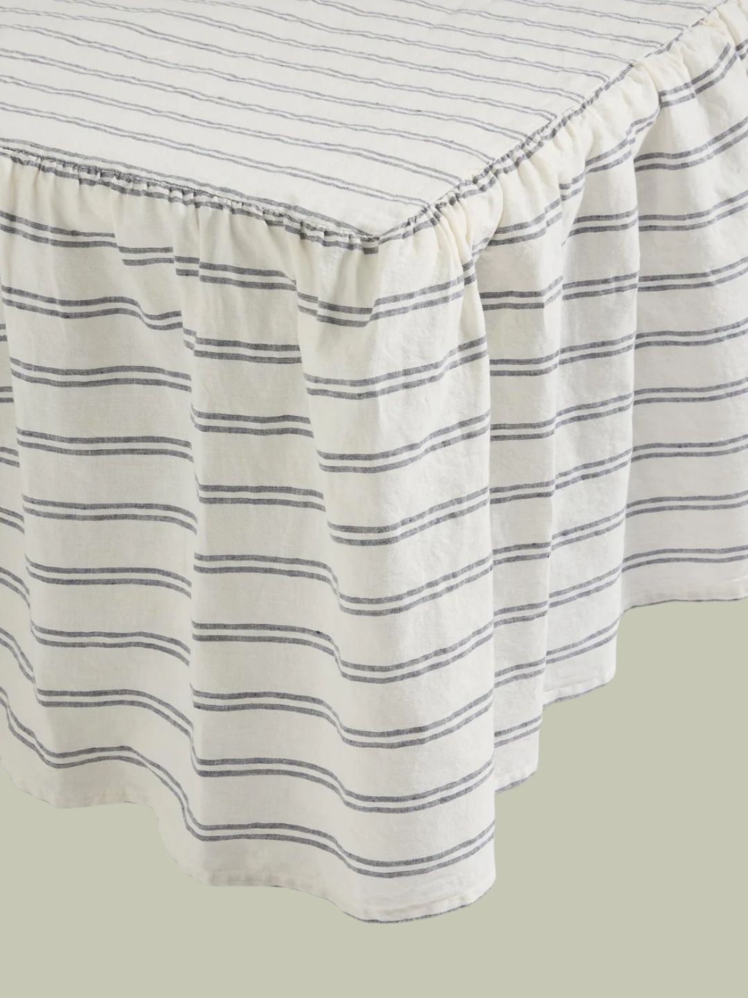 Piglet in Bed, Ivory Kemptown Stripe Bed Skirt