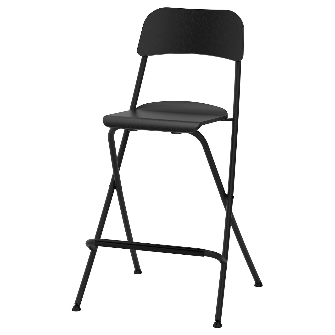 Franklin Bar Stool With Backrest, Foldable - Black/black 63 Cm