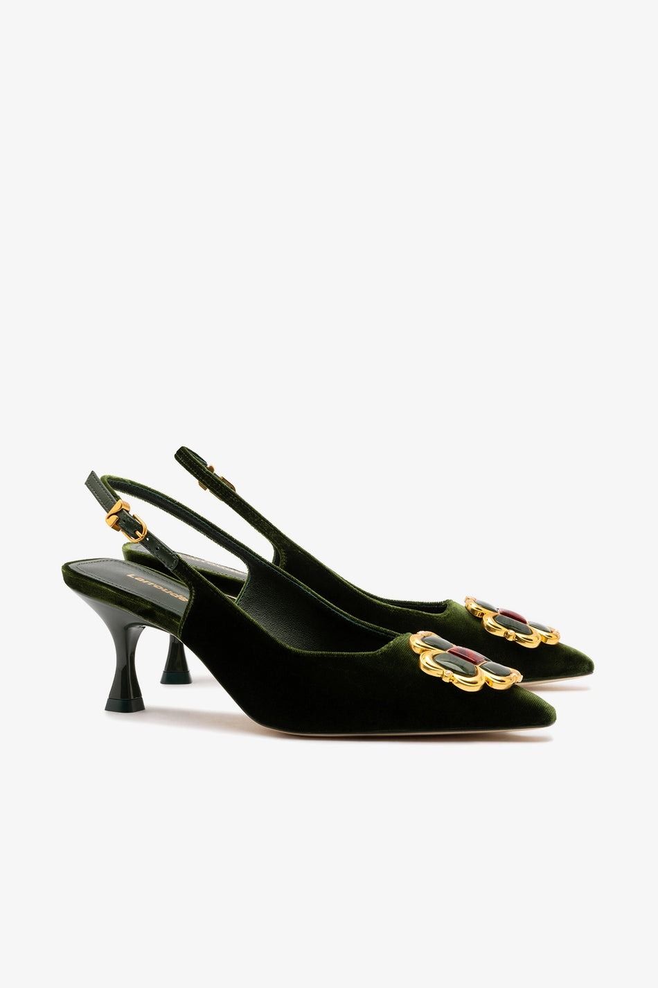 Larroudé Chrissy Low Pumps in Bosco Velvet