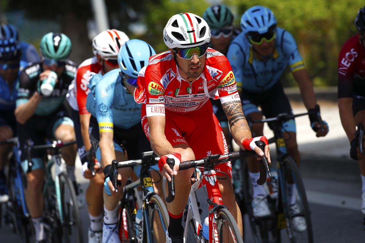 Matteo Cattaneo (Androni Giocattoli) made the break of the day