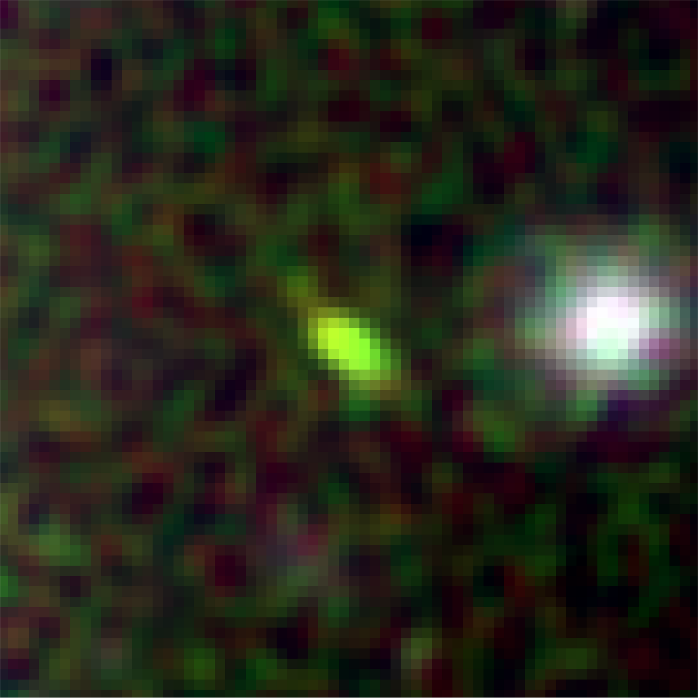 A green blob is in the center of a wavy green and red background