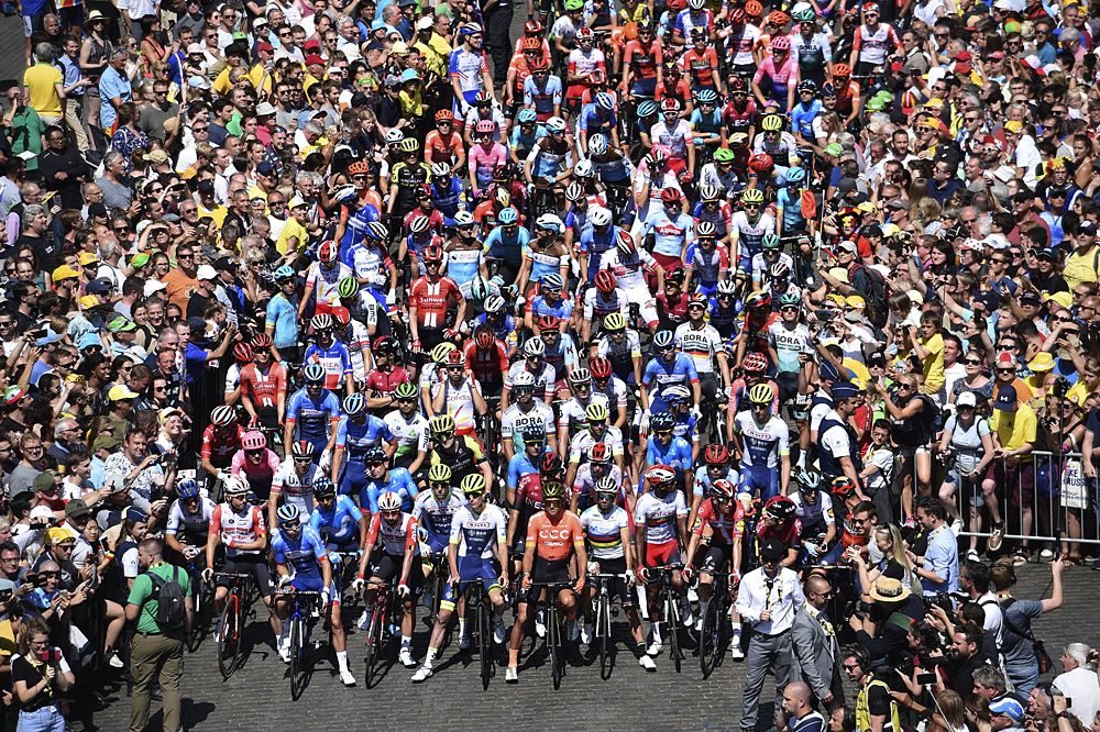 The crowds in Brussels for the start of stage 1 at the Tour de France