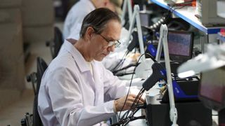 Scientist working on the Multicathode development