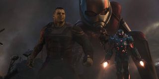 Hulk, Ant-Man, War Machine and Rocket Raccoon in Avengers: Endgame