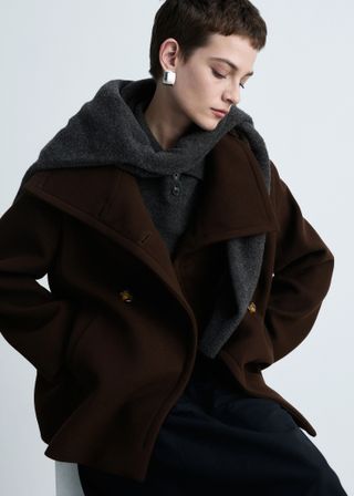 Double-Breasted Virgin Wool Coat - Women | Mango United Kingdom