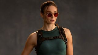 Sophie Turner as Lara Croft in a first-look image from Tomb Raider