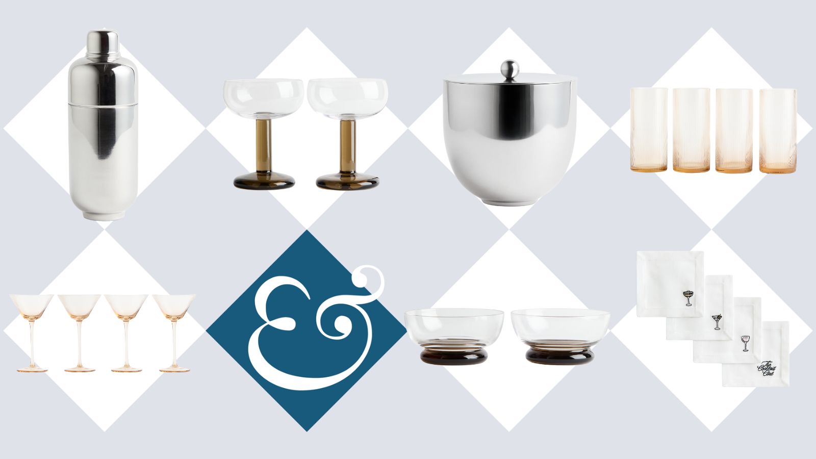 Modern barware and glasses