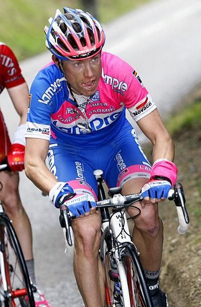 Damiano Cunego (Lampre) licks his lips.