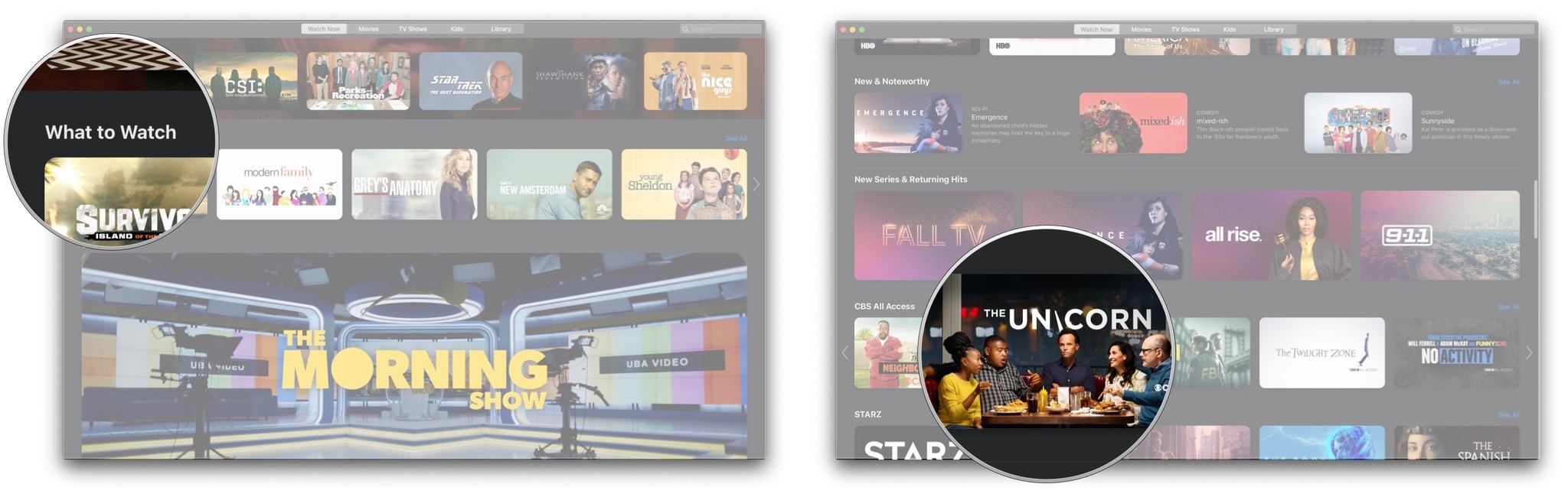 Go to a different section, click show or movie