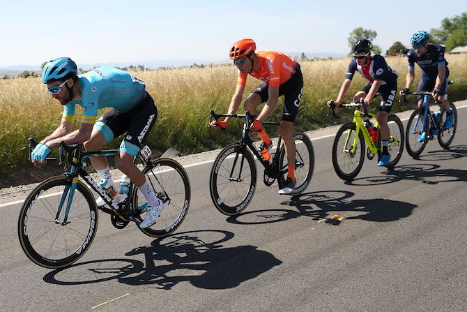 Astana's Laurens De Vreese leads the breakaway on the opening stage of the 2019 Tour of California