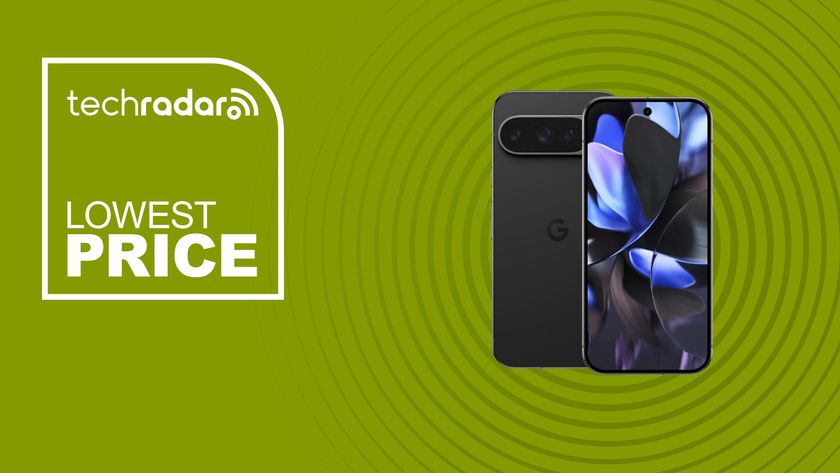 The Google Pixel 9 Pro on a green background with text saying Lowest price next to it.