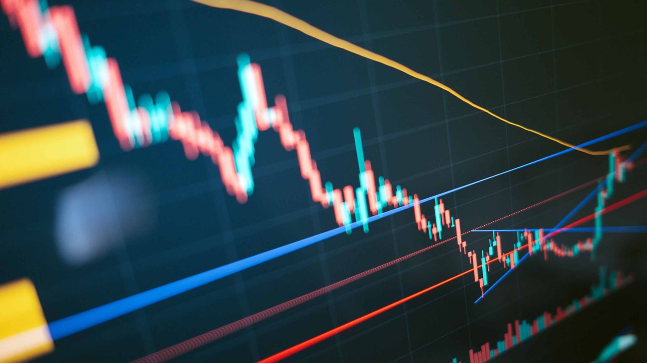 bar chart with yellow moving average going lower