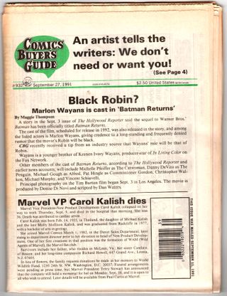 September 29, 1991's Comics Buyer's Guide #932