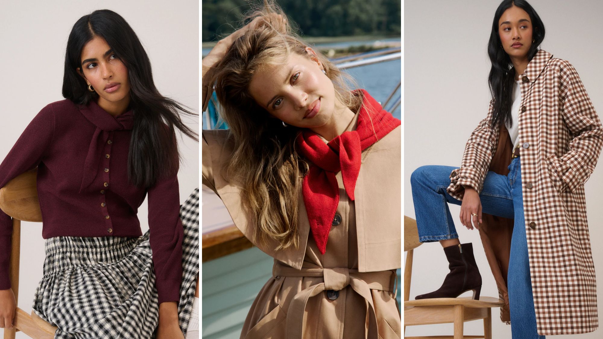 composite of 3 models wearing Nobody's Child new in for winter 2025