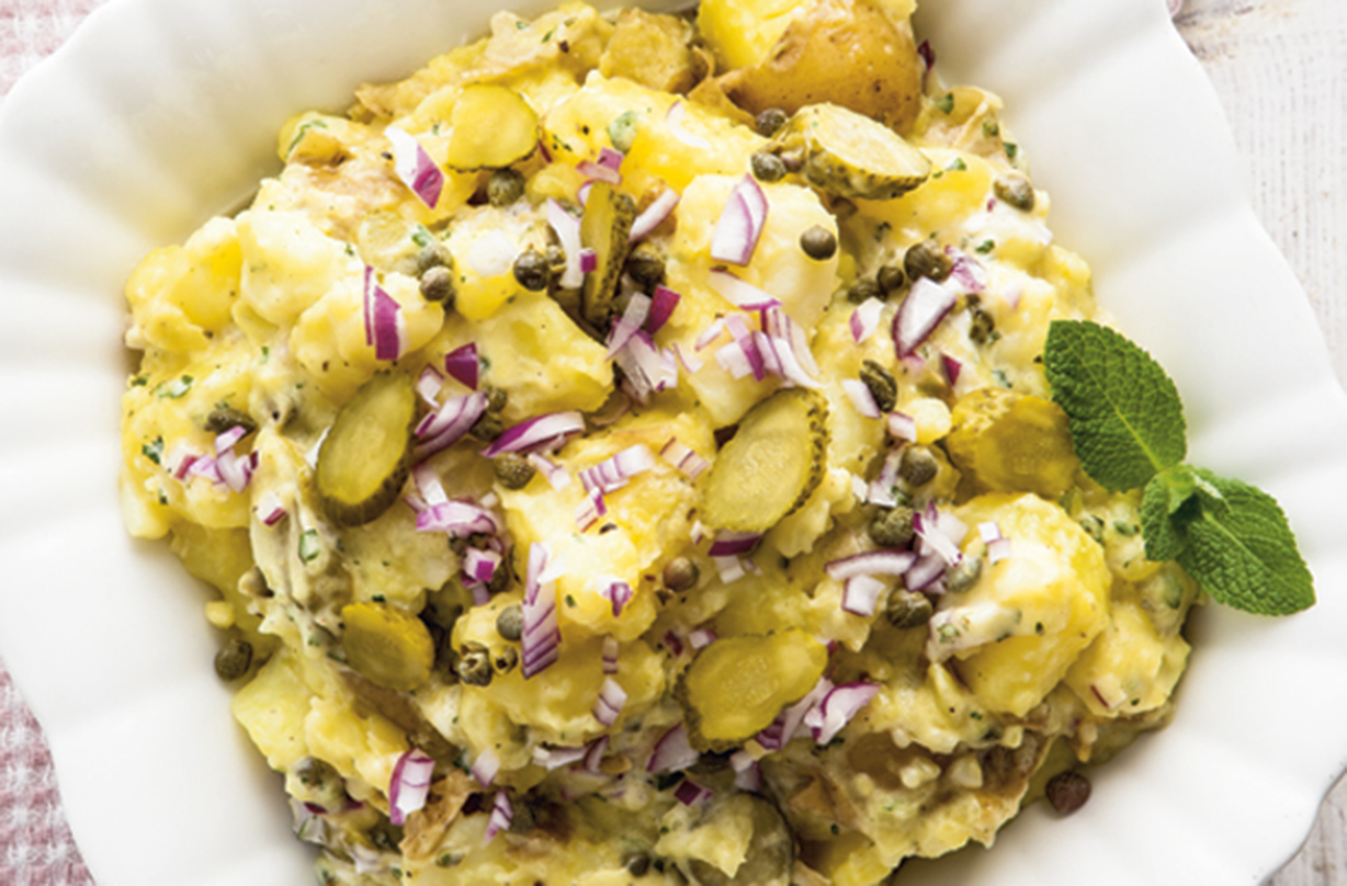 Crushed potato salad