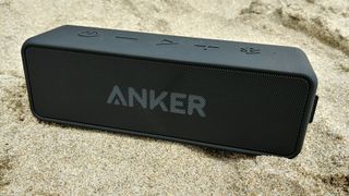 Anker SoundCore 2 speak on rock