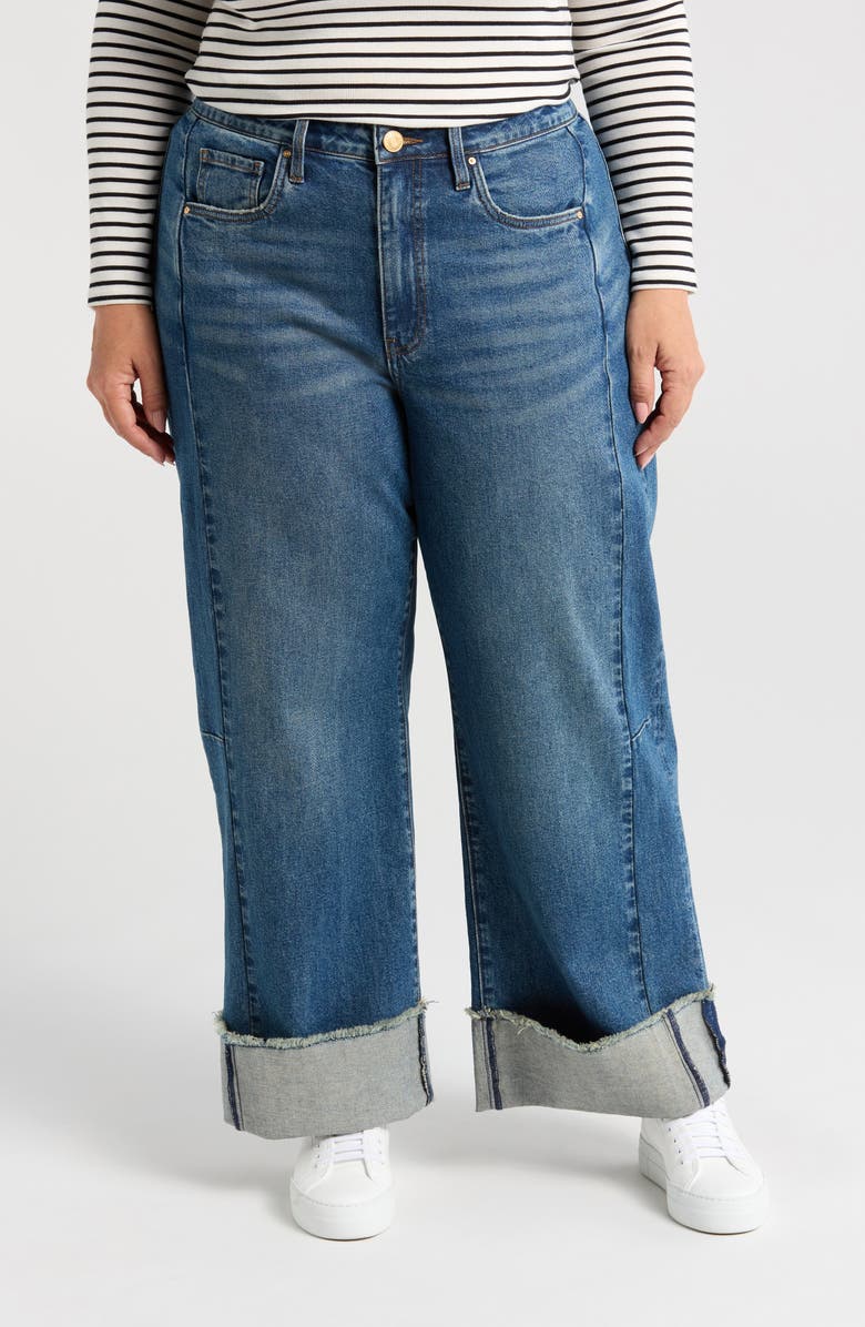 Meg jeans de perna larga algemada